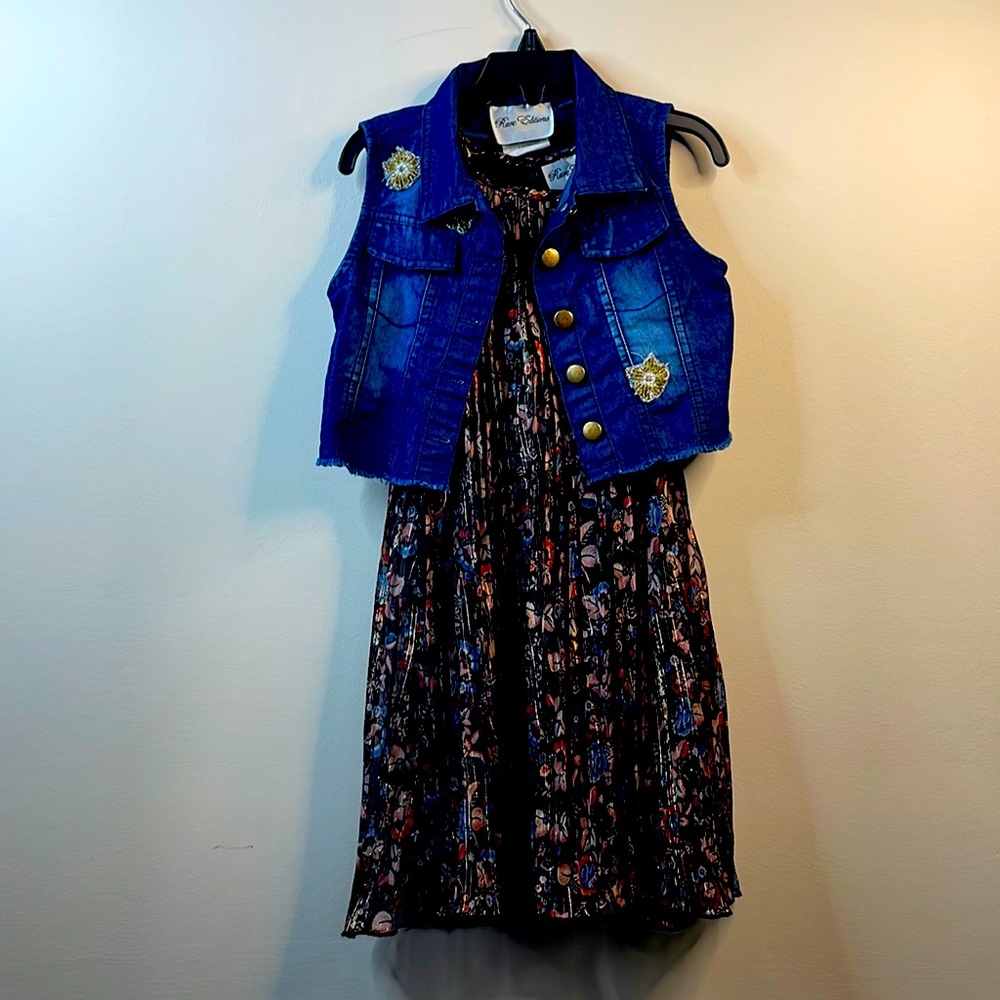 Rare Editions matching dress and vest set. Size 5.